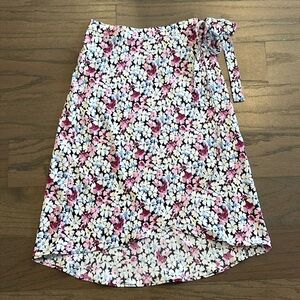LOFT Petite Floral Wrap Midi Skirt - Size 00P